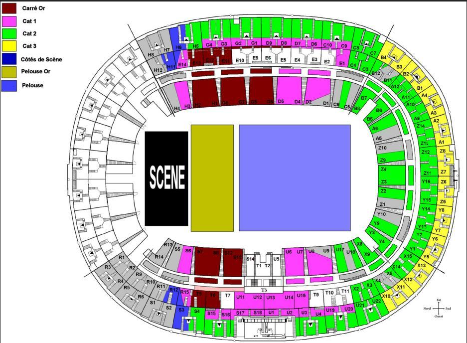 Plan des places - Stade de France